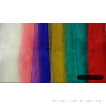 Dress textile fabric stocklot sparkle cheap organza fabric